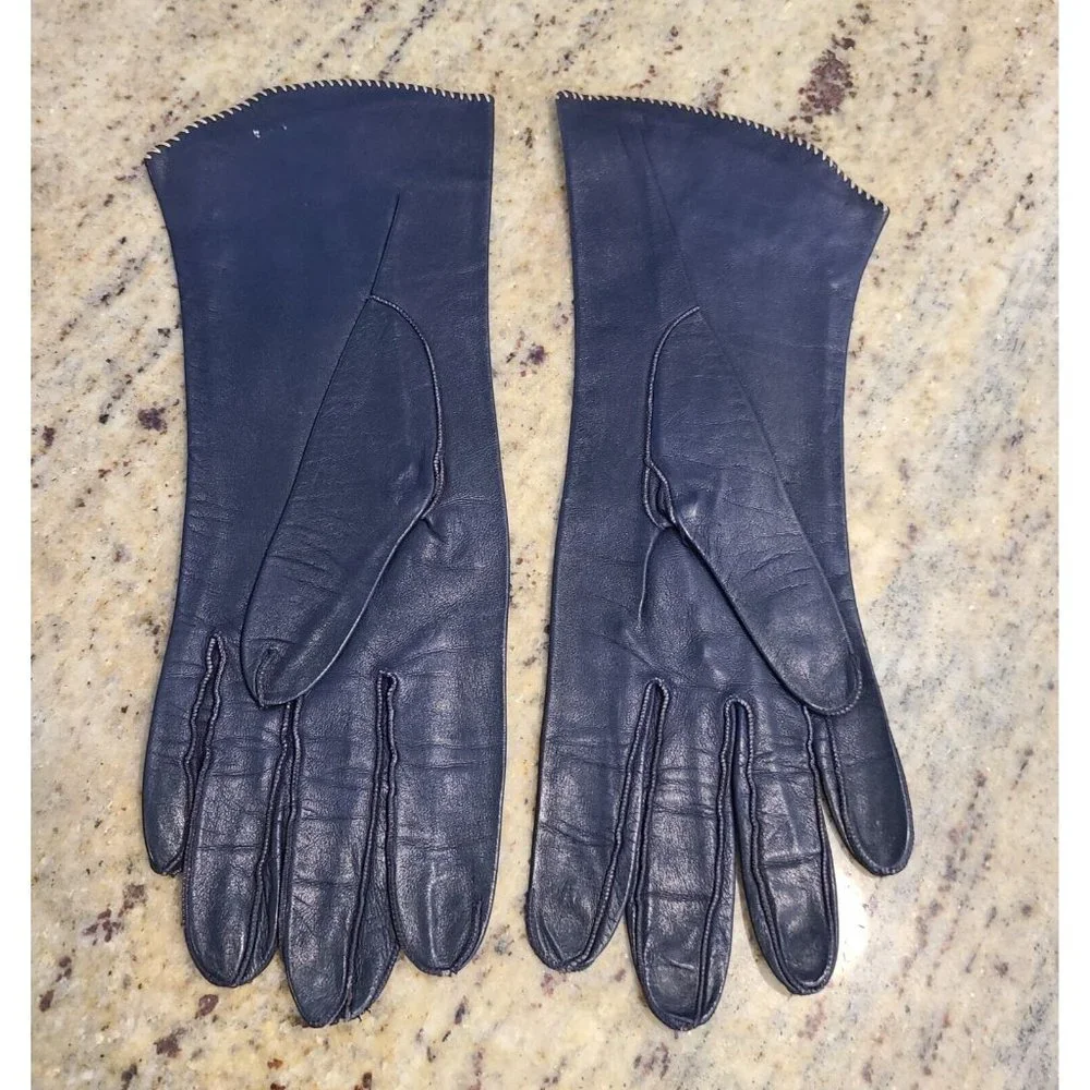 Vintage Size 6.5 Small Black Leather Formal 10